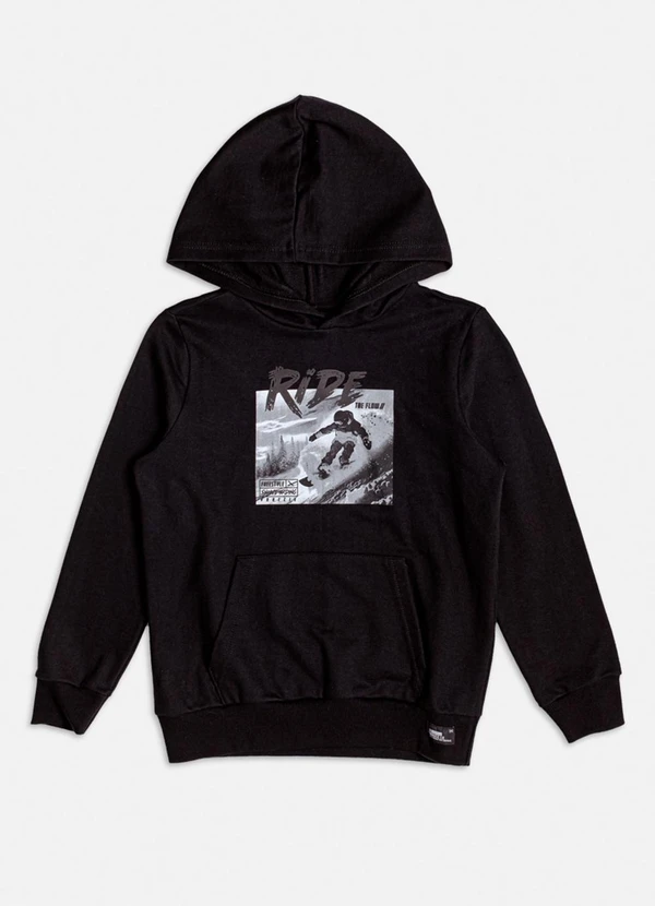 Youccie - Casaco Preto de Snowboard de Moletom Preto