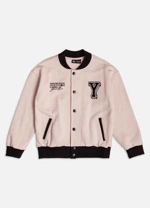 Youccie - Jaqueta Bomber de Moletom Off White - YOUCCIE