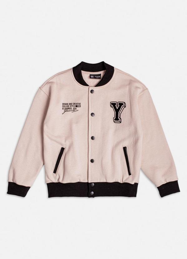Youccie - Jaqueta Bomber de Moletom Off White