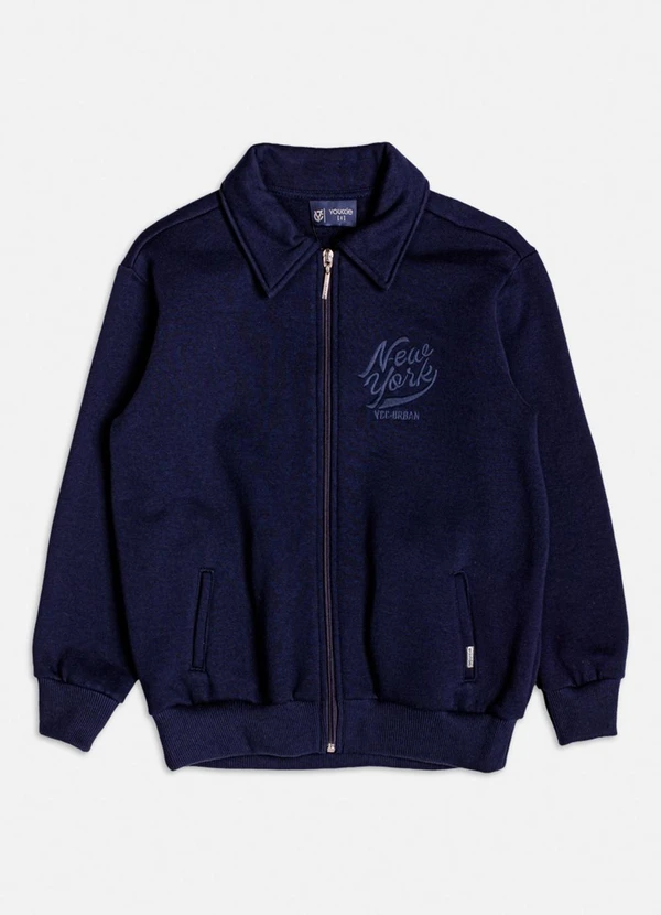 Youccie - Jaqueta de Moletom com Bordado Azul 1