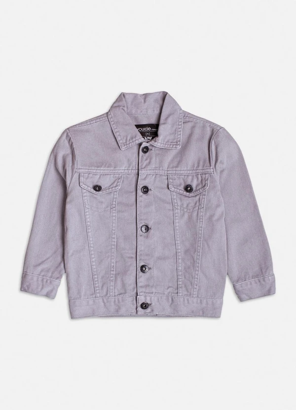 Youccie - Jaqueta Jeans Cinza Básica Cinza