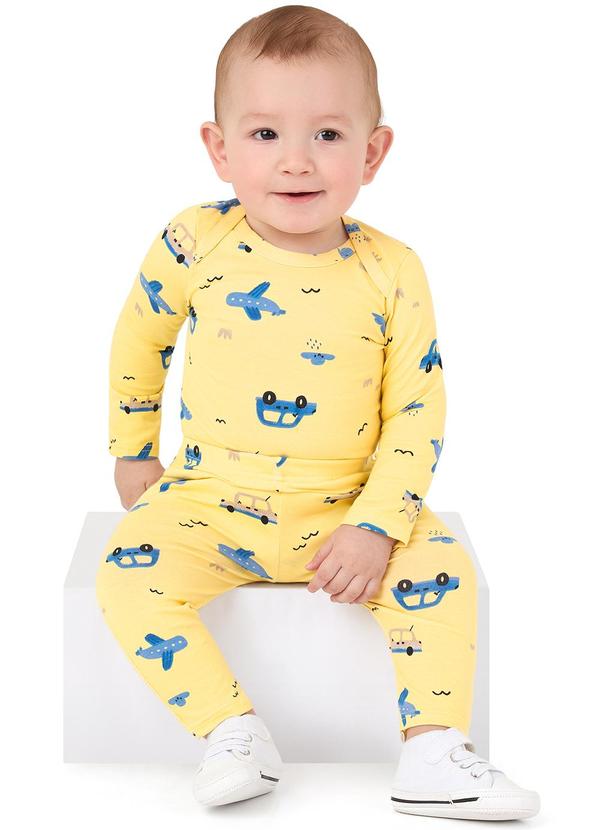 Malwee Kids - Body Aviãozinho Menino Amarelo