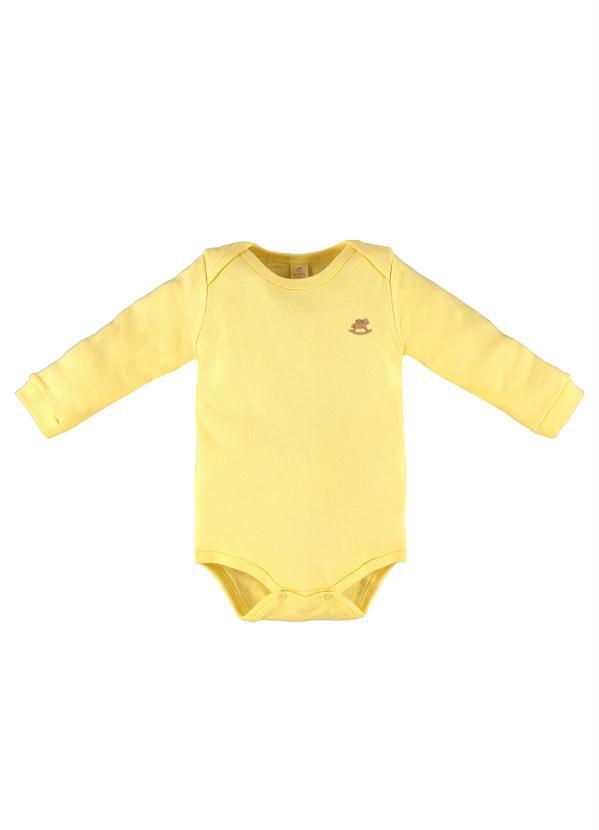 Up Baby - Body Básico Manga Longa Bebê Amarelo