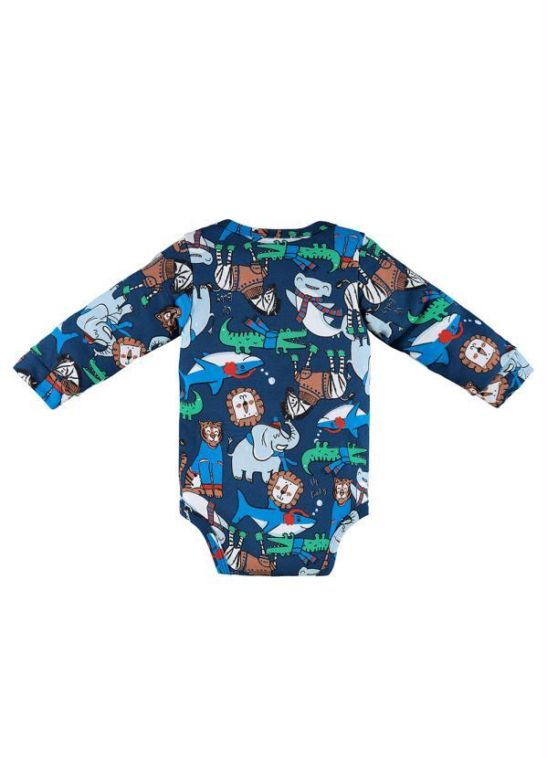 Up Baby - Body Bebê em Suedine Azul 3