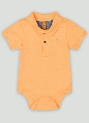 Body Bebê Menino com Botões Up Baby Laranja - UP BABY