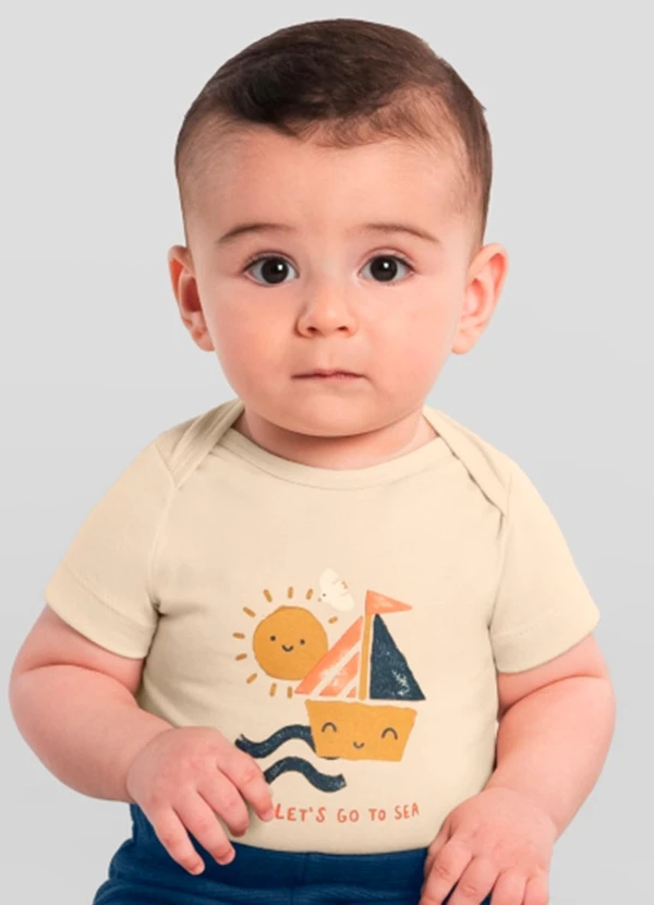 Brandili - Body Bebê Menino de Solzinho Natural