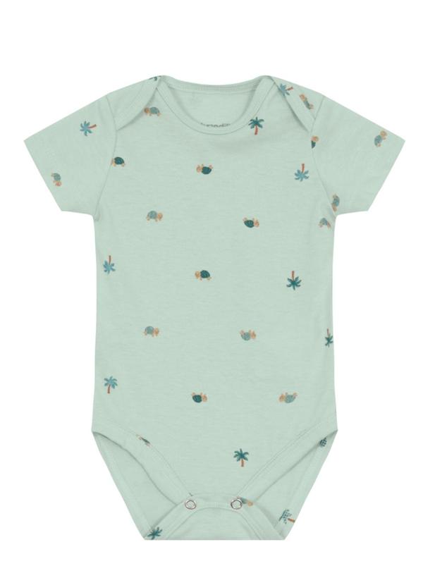 Brandili - Body Bebê Menino de Tartaruga Verde