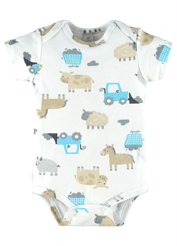 Up Baby - Body Bebê Menino em Suedine Branco