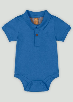 Body Bebê Menino em Suedine Premium Up Baby Azul - UP BABY