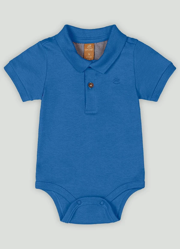 Up Baby - Body Bebê Menino em Suedine Premium Up Baby Azul
