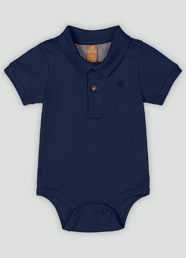 Up Baby - Body Bebê Menino em Suedine Premium Up Baby Azul