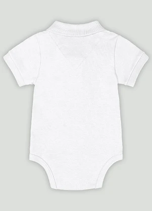 Up Baby - Body Bebê Menino em Suedine Premium Branco - UP BABY