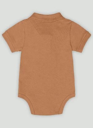Up Baby - Body Bebê Menino em Suedine Premium Marrom - UP BABY