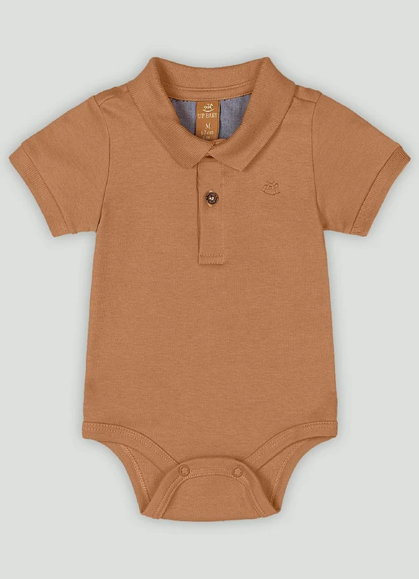 Up Baby - Body Bebê Menino em Suedine Premium Marrom