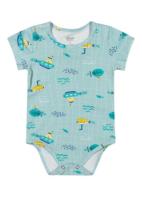 Elian - Body Bebê Menino Estampado Elian Azul