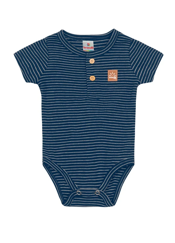 Brandili - Body Bebê Menino Listrado Azul