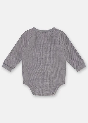 Up Baby - Body Bebê Menino Malha Aveludada Azul - UP BABY
