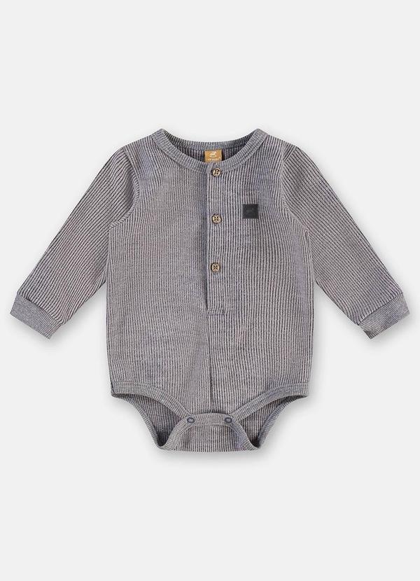 Up Baby - Body Bebê Menino Malha Aveludada Azul