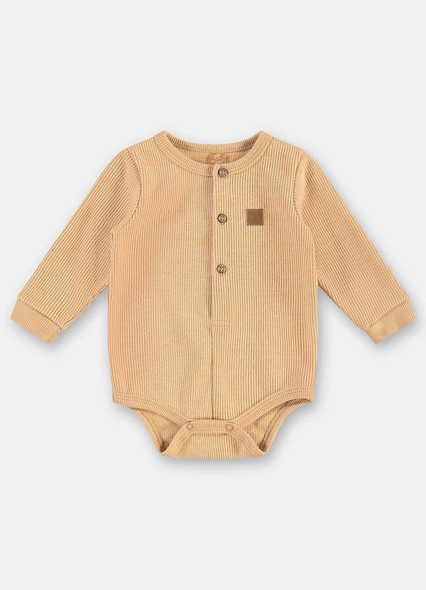 Up Baby - Body Bebê Menino Malha Aveludada Marrom 2