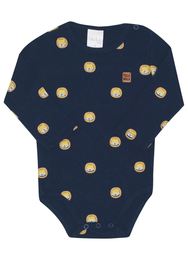 Pulla Bulla - Body Bebe Menino Suedine Marinho 2