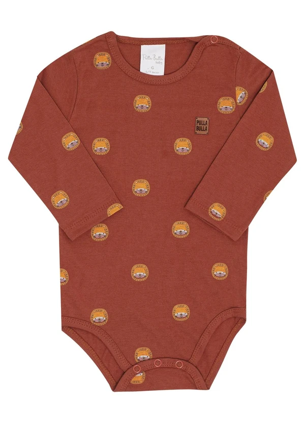 Pulla Bulla - Body Bebe Menino Suedine Vermelho