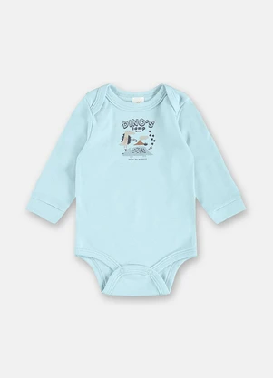 Up Baby - Body Bebê Suedine Estampa Azul - UP BABY