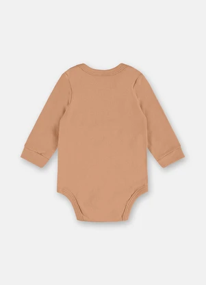 Up Baby - Body Bebê Suedine Estampa Bege - UP BABY