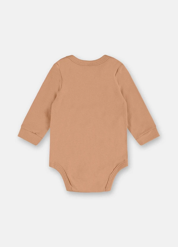 Up Baby - Body Bebê Suedine Estampa Bege 2