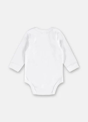 Up Baby - Body Bebê Suedine Estampa Branco - UP BABY