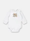 Up Baby - Body Bebê Suedine Estampa Bege - variação:  