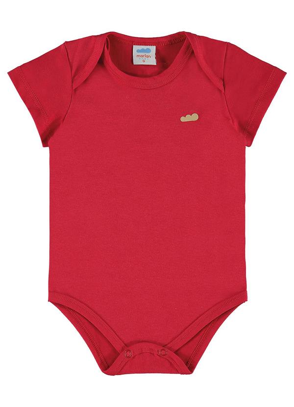 Marlan - Body Bebê Unissex Cotton Penteado Liso Vermelho