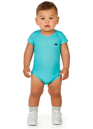 Marlan - Body Bebê Unissex em Cotton Penteado Azul - MARLAN