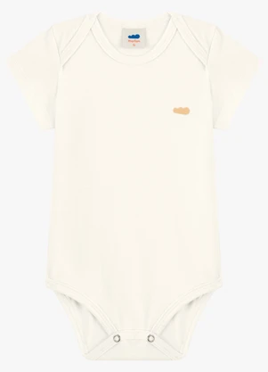 Marlan - Body Bebê Unissex em Cotton Penteado Bege - MARLAN
