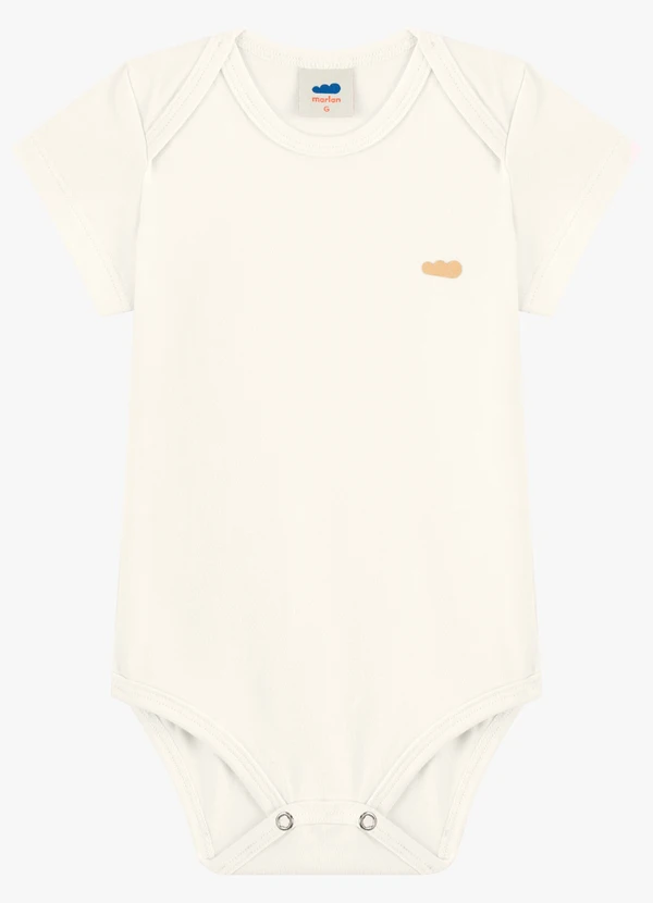Marlan - Body Bebê Unissex em Cotton Penteado Bege
