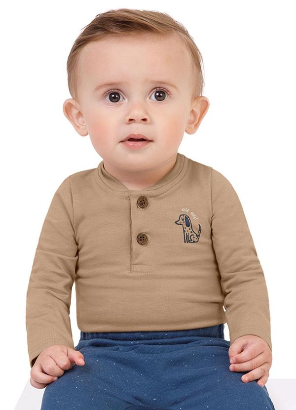 Malwee Kids - Body Cachorro Au Au Menino Bege