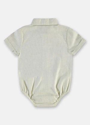 Body Camisa Bebê em Algodão Linho Up Baby Verde - UP BABY