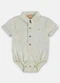 Up Baby - Body Camisa Bebê em Algodão Linho Up Baby Verde - variação:  