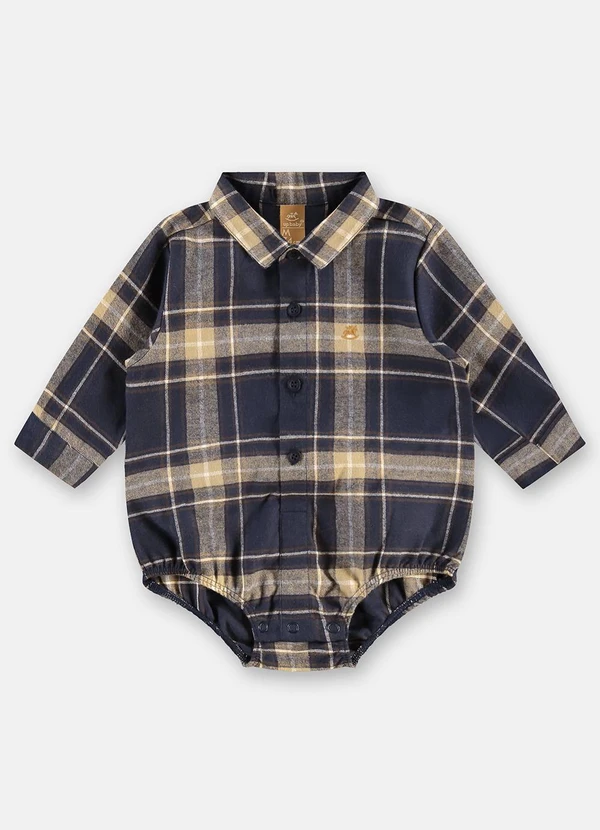 Up Baby - Body Camisa Bebê Menino Azul 2