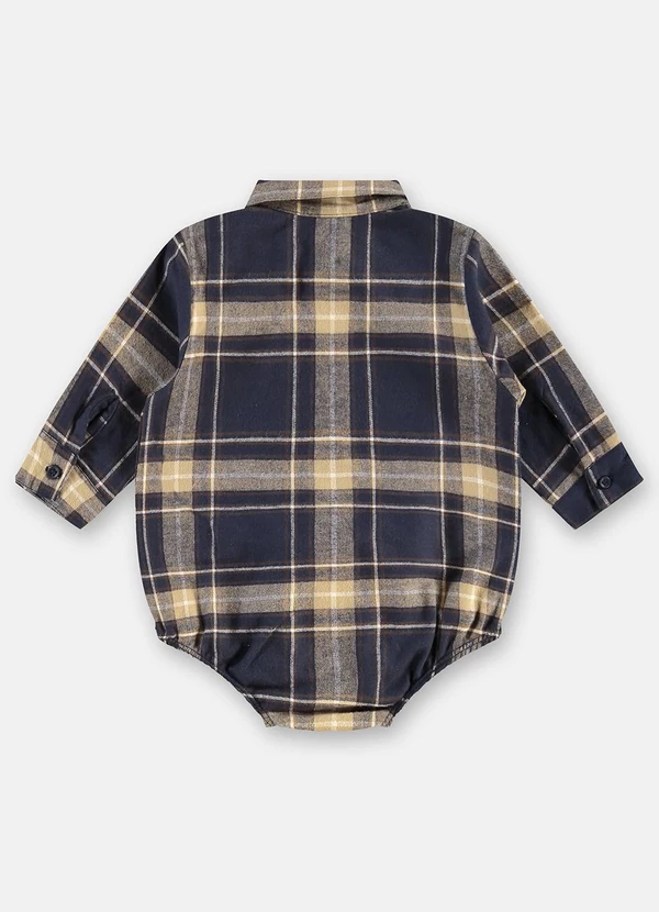 Up Baby - Body Camisa Bebê Menino Azul 3