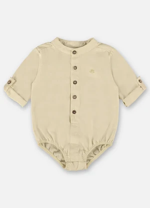 Up Baby - Body Camisa para Bebê Menino Amarelo - UP BABY