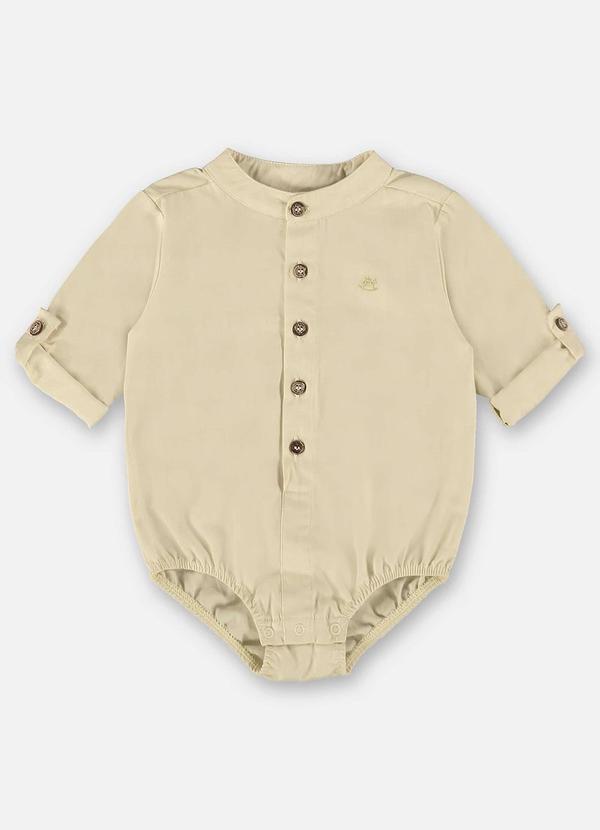 Up Baby - Body Camisa para Bebê Menino Amarelo