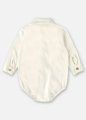 Up Baby - Body Camisa para Bebê Menino Off White - UP BABY