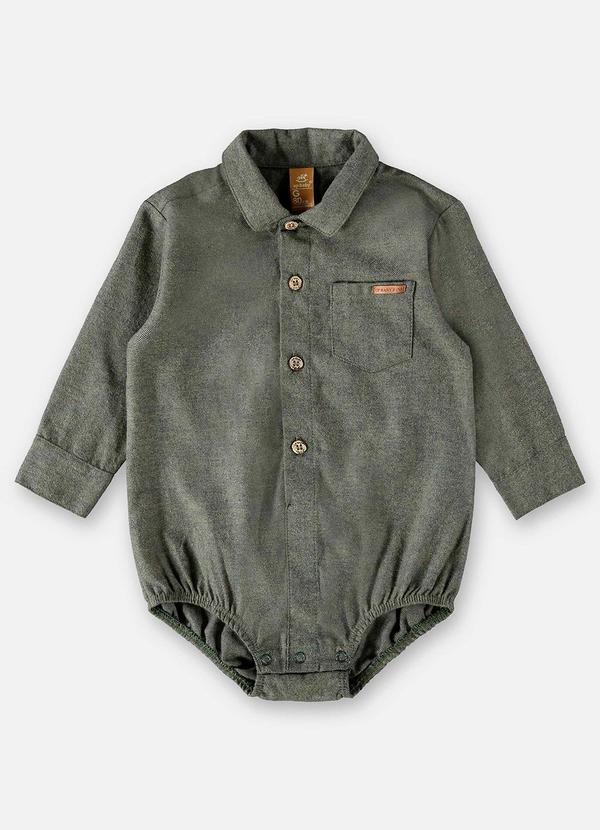 Up Baby - Body Camisa para Bebê Menino Verde