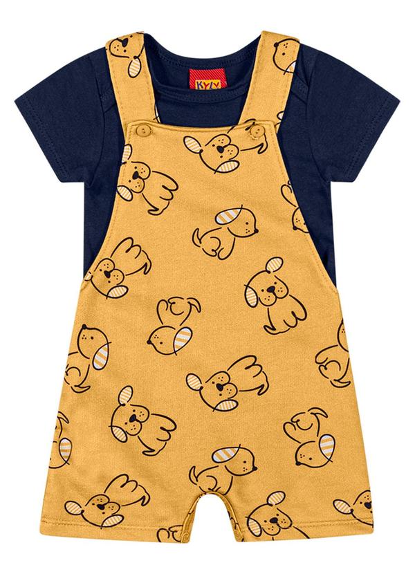 Kyly - Body com Jardineira Menino Azul Marinho 2