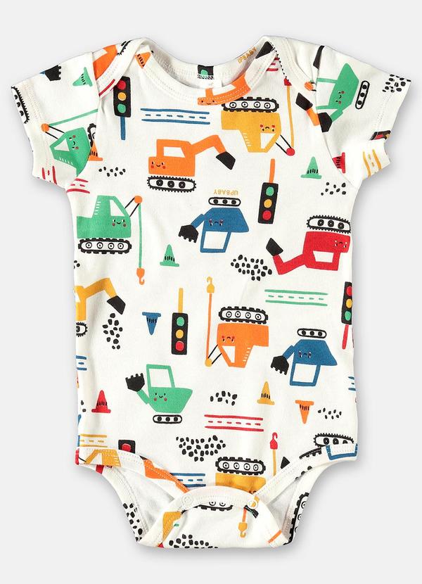 Up Baby - Body Curto Suedine para Bebê Menino Bege