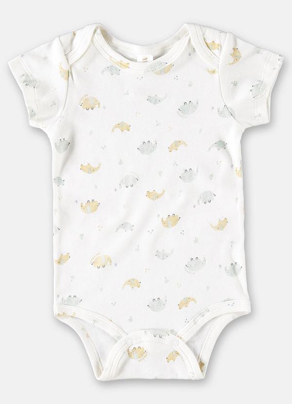 Up Baby - Body Curto Suedine para Bebê Menino Branco