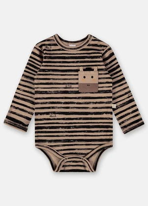 Up Baby - Body de Zebra para Bebê Menino Marrom - UP BABY