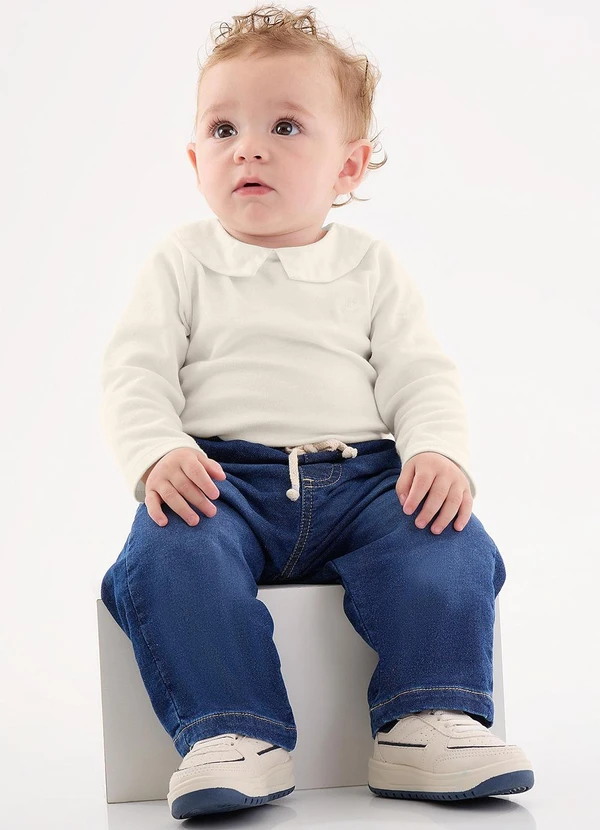 Up Baby - Body em Suedine para Bebê Menina Off White 2