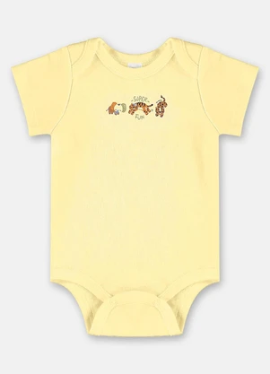 Up Baby - Body em Suedine para Bebê Menino Amarelo - UP BABY