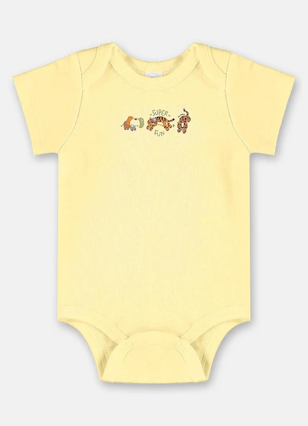 Up Baby - Body em Suedine para Bebê Menino Amarelo 2